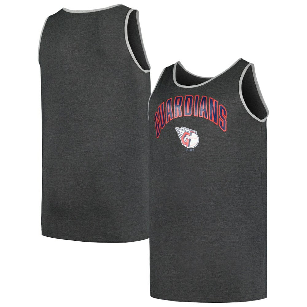 Cleveland Guardians Profile Big & Tall Arch Over Logo Tank Top - Heather Charcoal - MLB Lifestyle