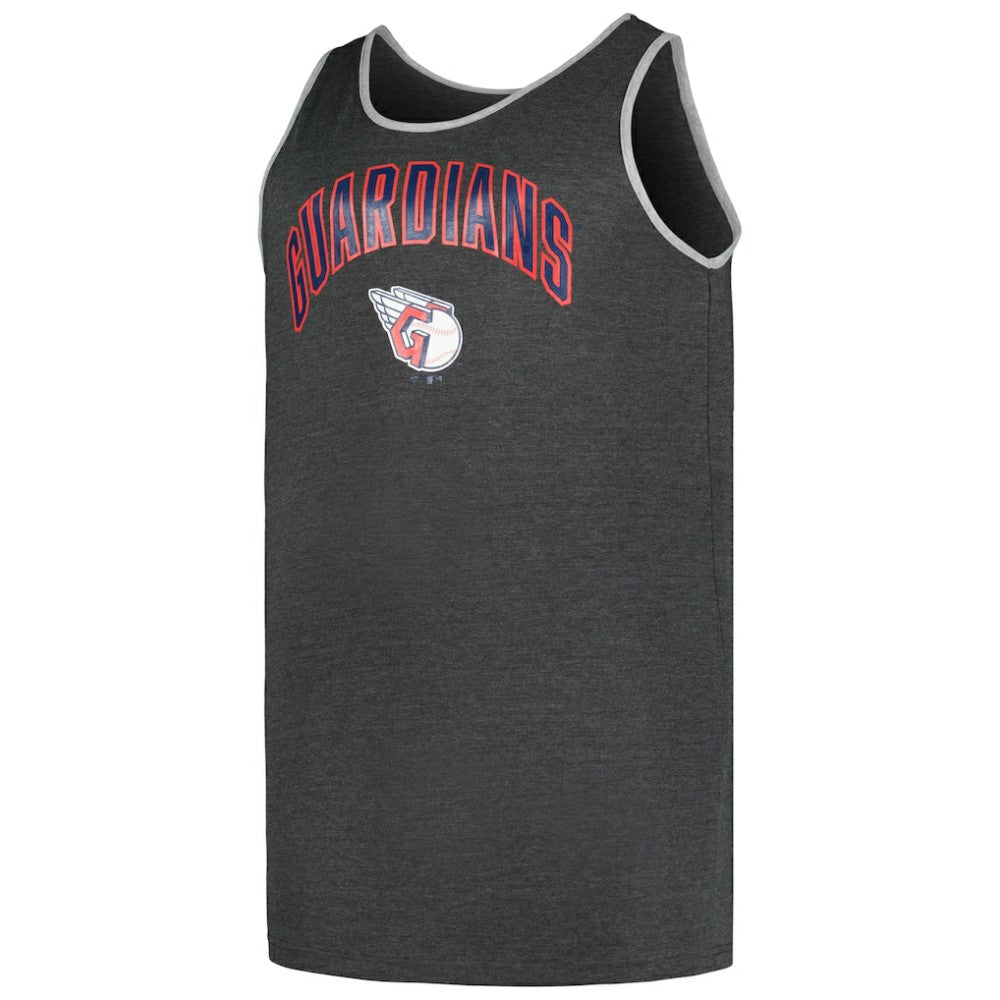 Cleveland Guardians Profile Big & Tall Arch Over Logo Tank Top - Heather Charcoal - MLB Lifestyle