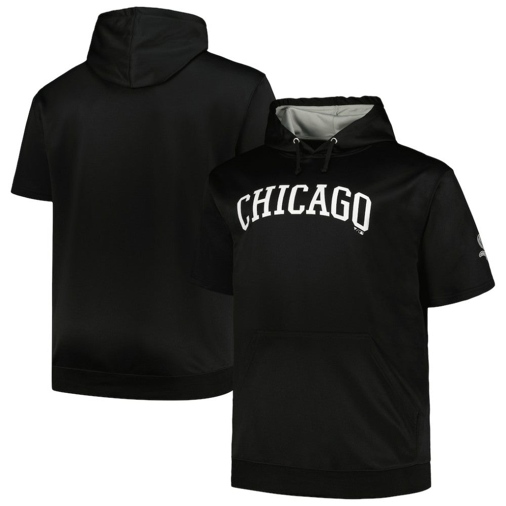 Chicago White Sox Profile Big & Tall Contrast Short Sleeve Pullover Hoodie - Black - MLB Online