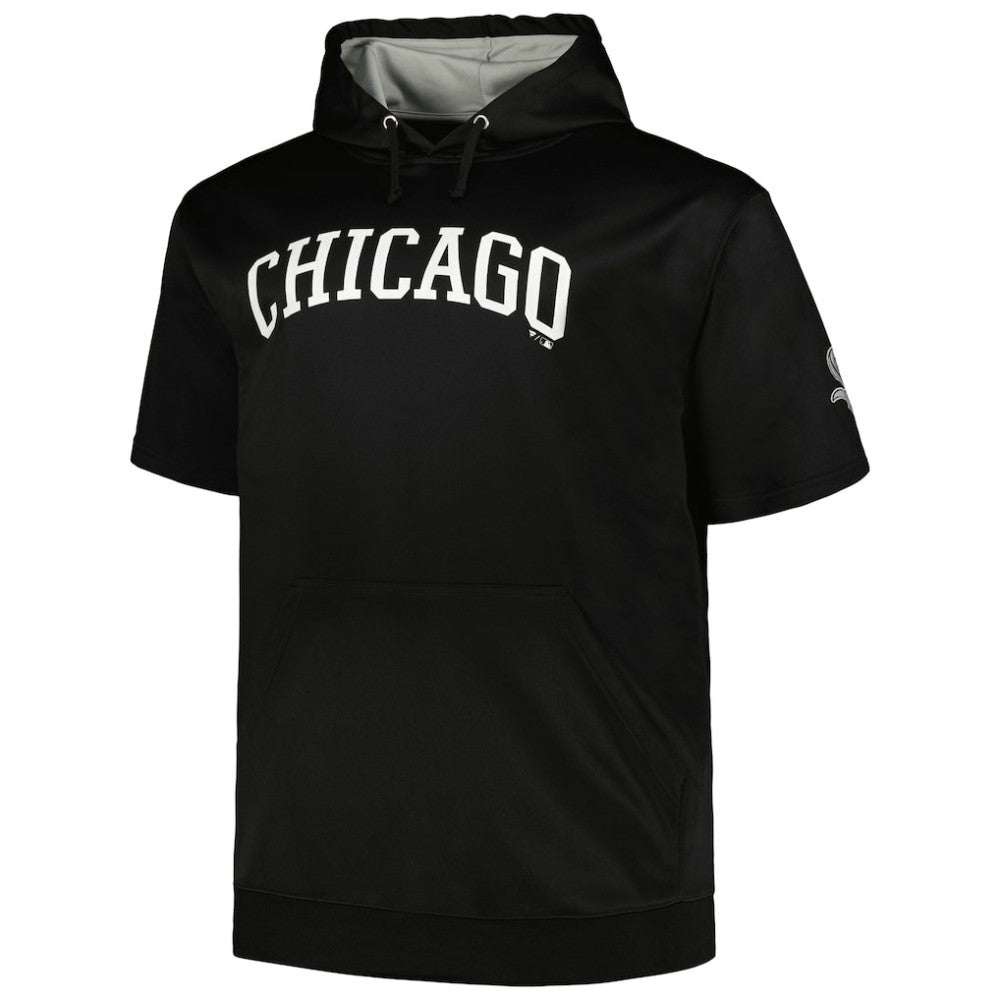 Chicago White Sox Profile Big & Tall Contrast Short Sleeve Pullover Hoodie - Black - MLB Online
