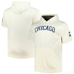Chicago White Sox Profile Big & Tall Contrast Short Sleeve Pullover Hoodie - Oatmeal - MLB on Sale
