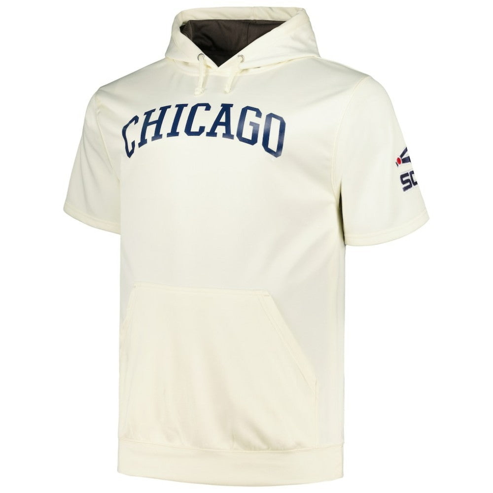 Chicago White Sox Profile Big & Tall Contrast Short Sleeve Pullover Hoodie - Oatmeal - MLB on Sale