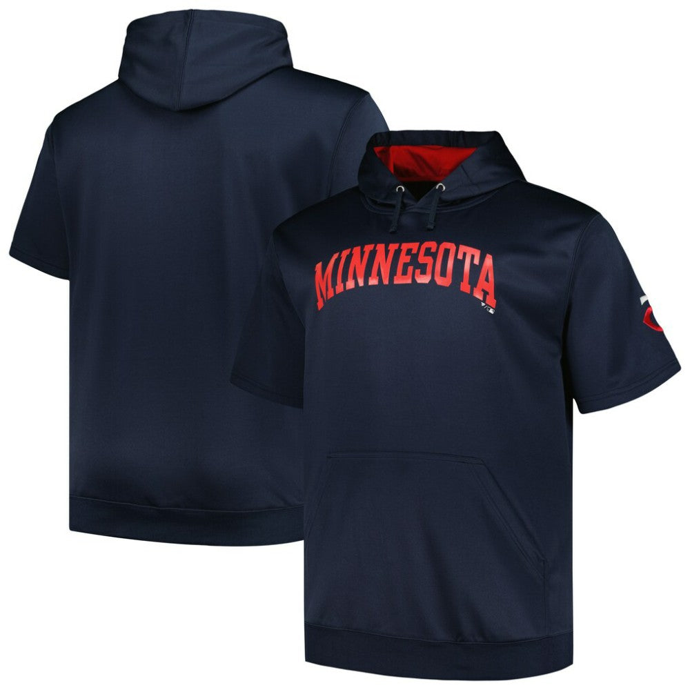 Minnesota Twins Profile Big & Tall Contrast Short Sleeve Pullover Hoodie - Navy - MLB Online