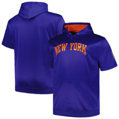 New York Mets Profile Big & Tall Contrast Short Sleeve Pullover Hoodie - Royal - MLB Sale
