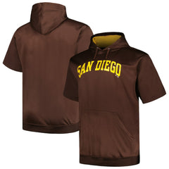 San Diego Padres Profile Big & Tall Contrast Short Sleeve Pullover Hoodie - Brown - MLB Lifestyle