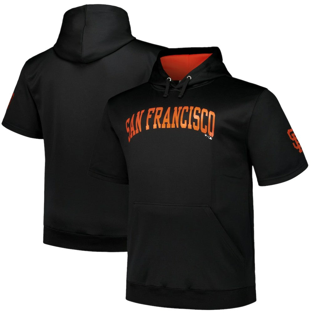 San Francisco Giants Profile Big & Tall Contrast Short Sleeve Pullover Hoodie - Black - MLB on Sale