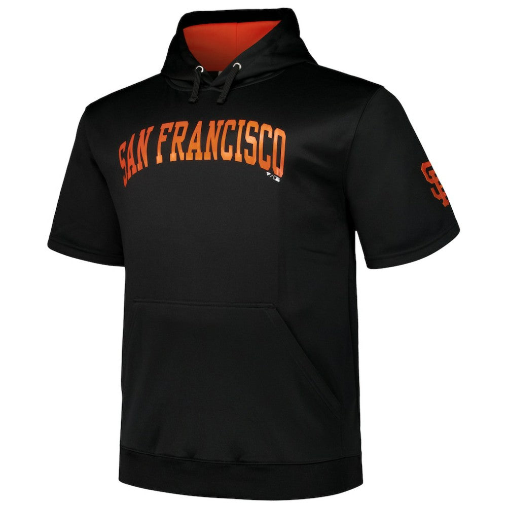 San Francisco Giants Profile Big & Tall Contrast Short Sleeve Pullover Hoodie - Black - MLB on Sale