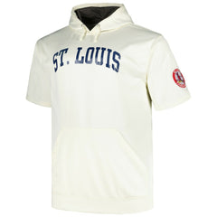 St. Louis Cardinals Profile Big & Tall Contrast Short Sleeve Pullover Hoodie - Oatmeal - MLB Sale