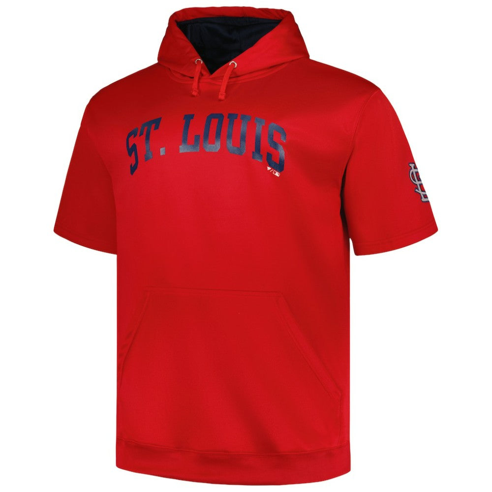 St. Louis Cardinals Profile Big & Tall Contrast Short Sleeve Pullover Hoodie - Red - MLB Online