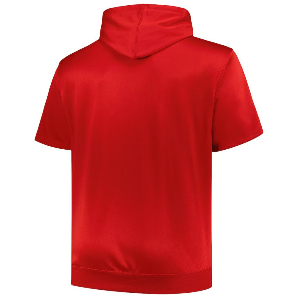 St. Louis Cardinals Profile Big & Tall Contrast Short Sleeve Pullover Hoodie - Red - MLB Online