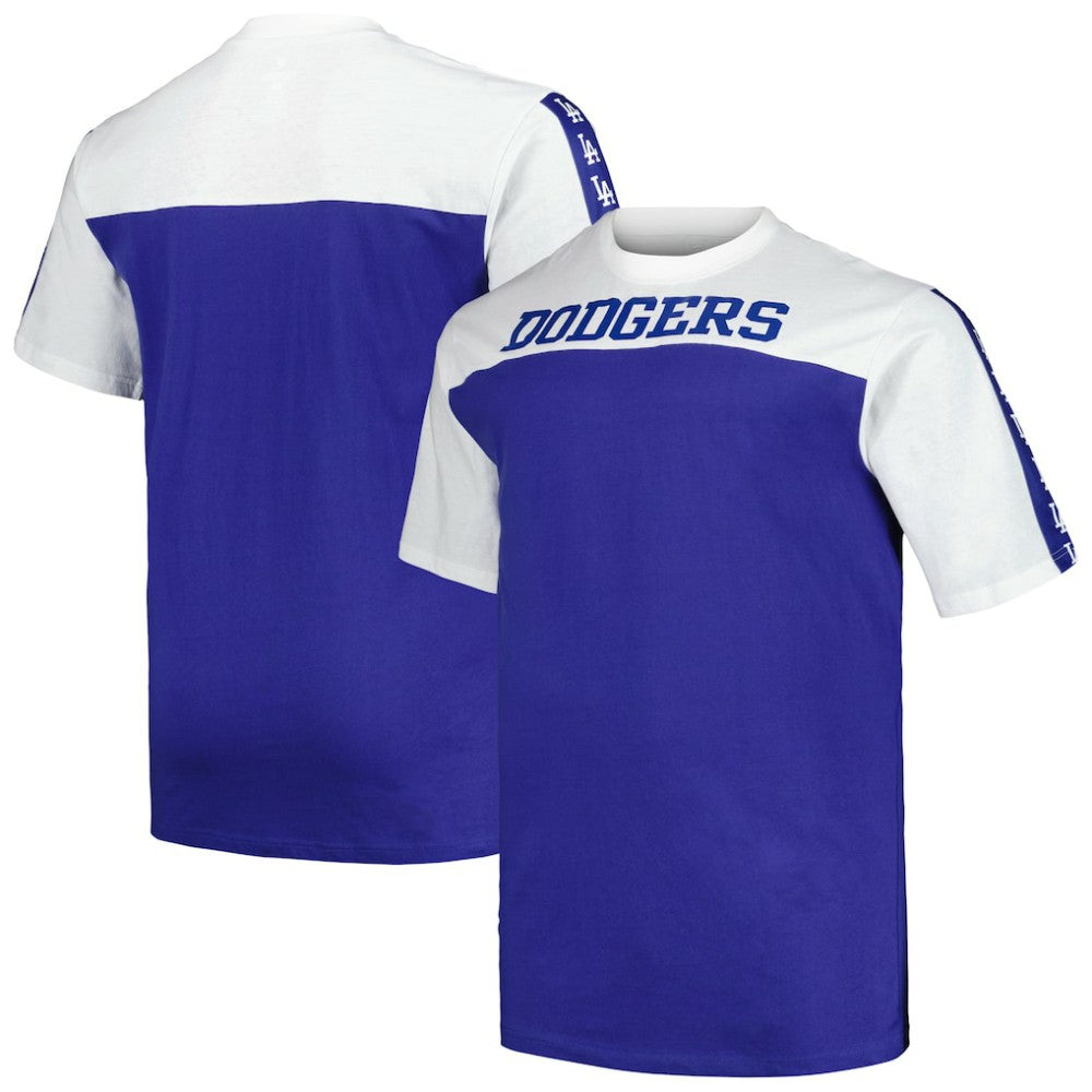 Los Angeles Dodgers Profile Big & Tall Yoke Knit T-Shirt - White/Royal - MLB on Sale