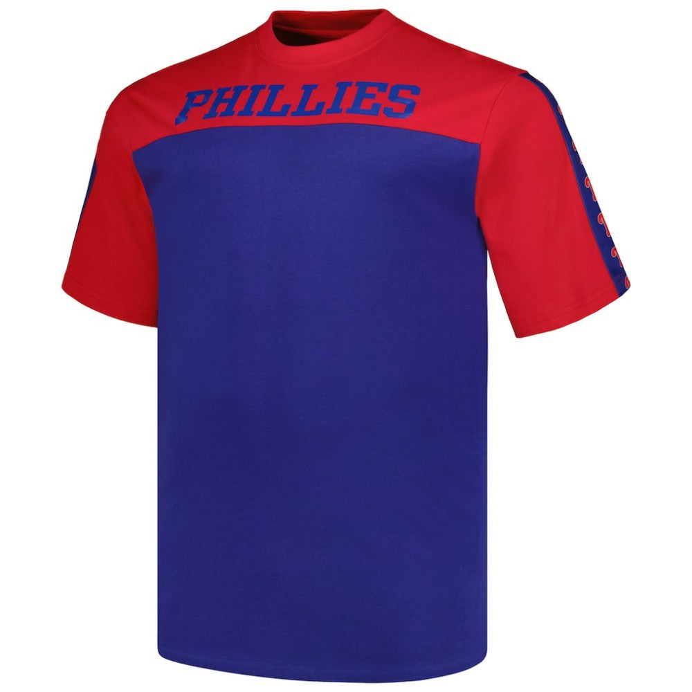 Philadelphia Phillies Profile Big & Tall Yoke Knit T-Shirt - Red/Royal - MLB Sale