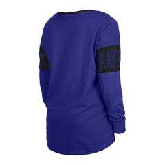 Baltimore Ravens New Era Women's Lace-Up Notch Neck Long Sleeve T-Shirt Black