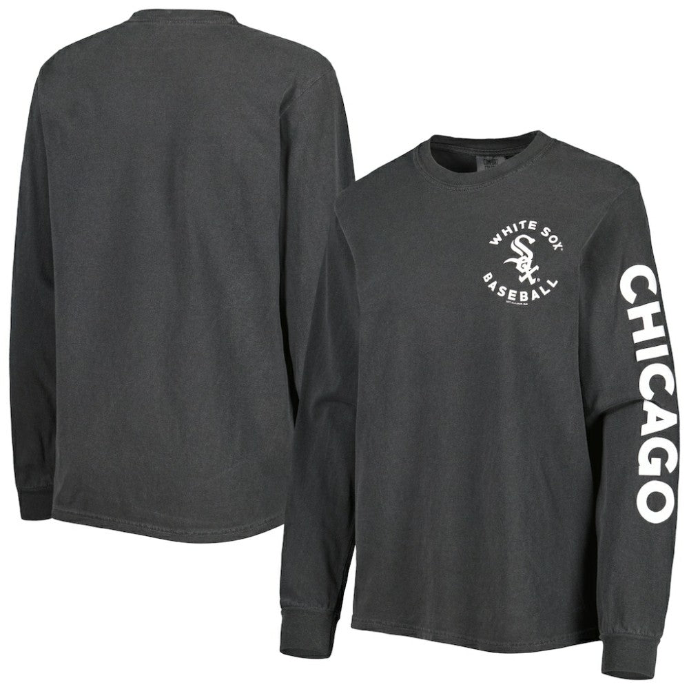 Chicago White Sox Soft as a Grape Women's Team Pigment Dye Long Sleeve T-Shirt - Black - MLB Online