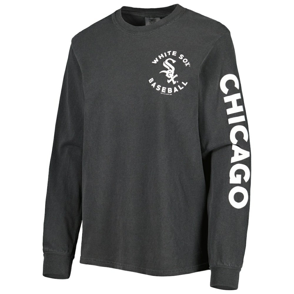 Chicago White Sox Soft as a Grape Women's Team Pigment Dye Long Sleeve T-Shirt - Black - MLB Online