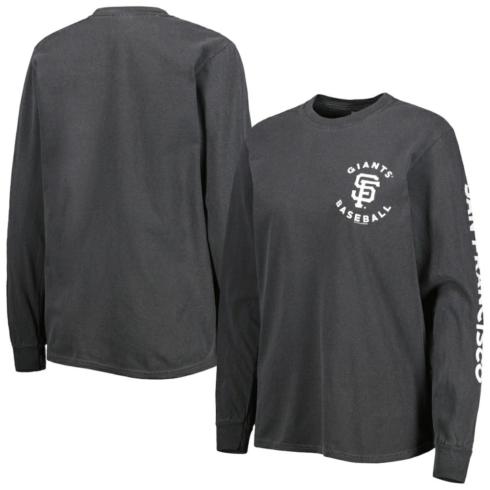 San Francisco Giants Soft as a Grape Women's Team Pigment Dye Long Sleeve T-Shirt - Black - MLB on Sale