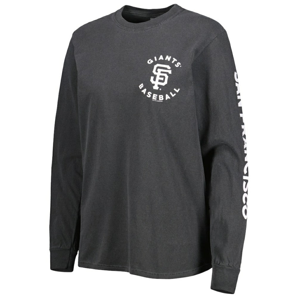 San Francisco Giants Soft as a Grape Women's Team Pigment Dye Long Sleeve T-Shirt - Black - MLB on Sale