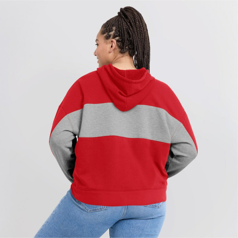 Washington Nationals Fanatics Women's Filled Stat Sheet Pullover Hoodie - Red - Fanatics on Sale