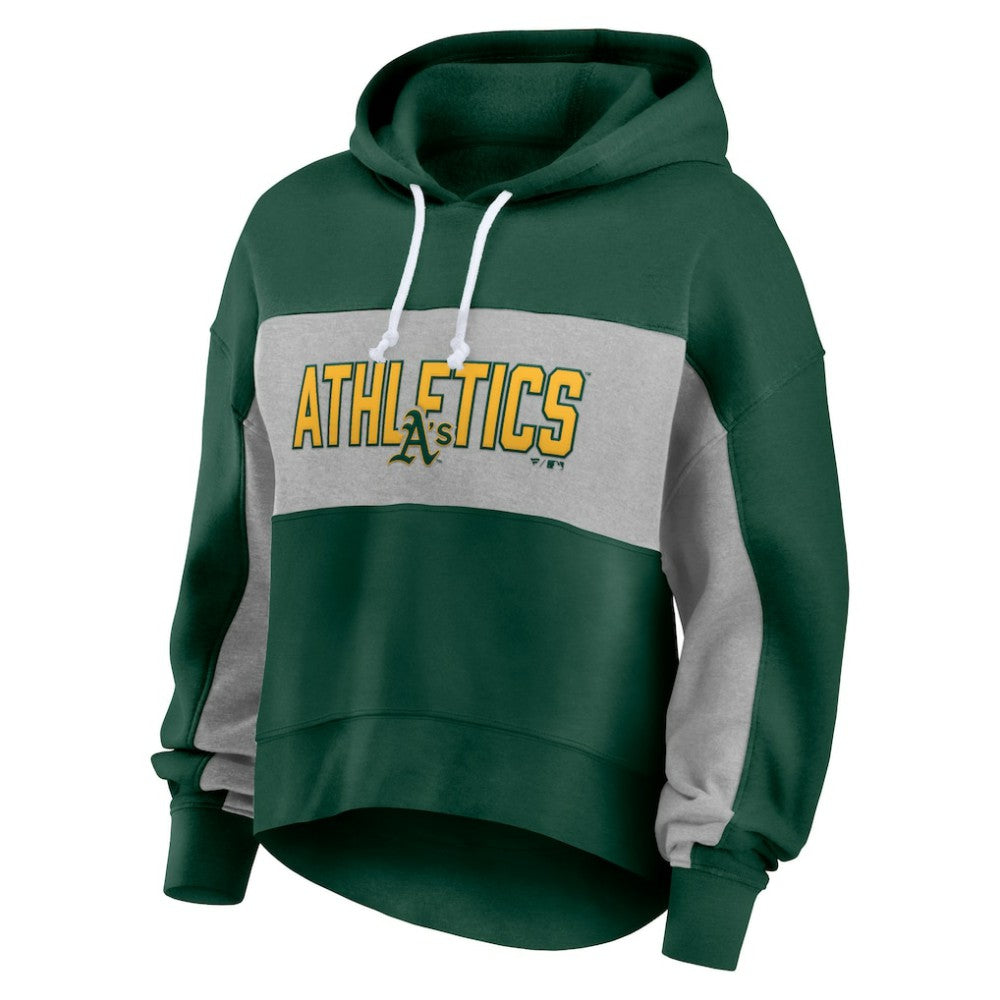 Athletics Fanatics Women's Filled Stat Sheet Pullover Hoodie - Green - Fanatics on Sale