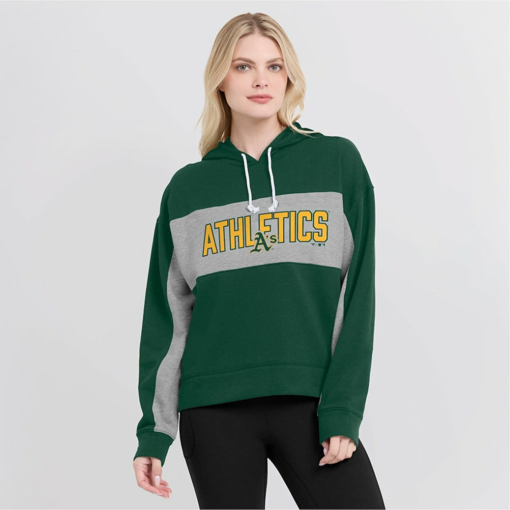 Athletics Fanatics Women's Filled Stat Sheet Pullover Hoodie - Green - Fanatics on Sale