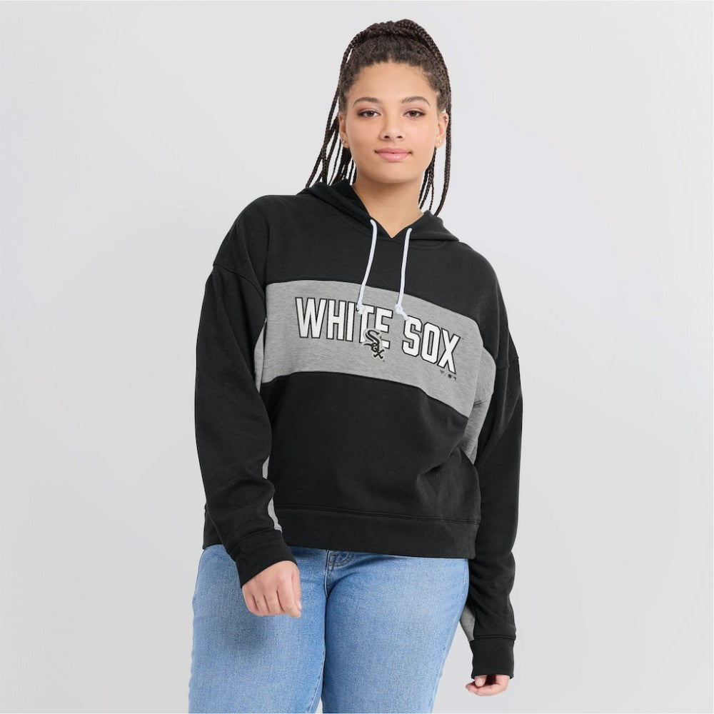 Chicago White Sox Fanatics Women's Filled Stat Sheet Pullover Hoodie - Black - Fanatics Lifestyle