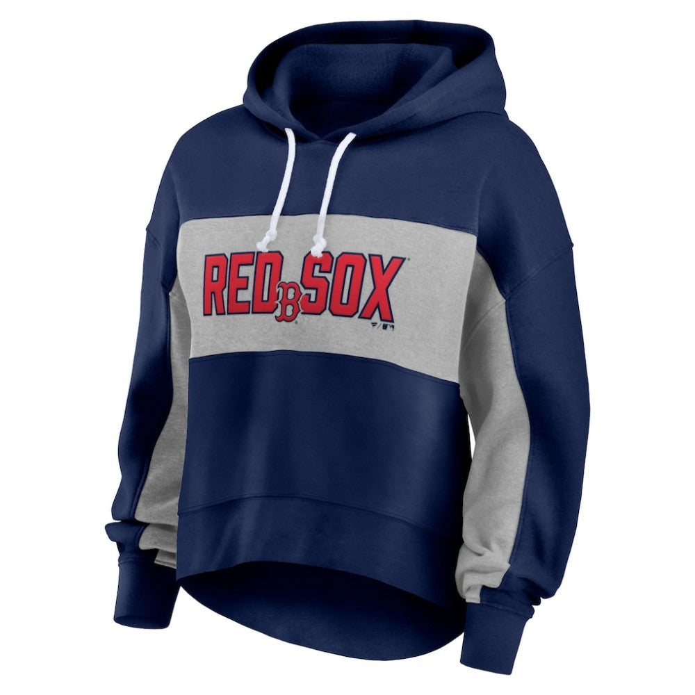 Boston Red Sox Fanatics Women's Filled Stat Sheet Pullover Hoodie - Navy - Fanatics Sale