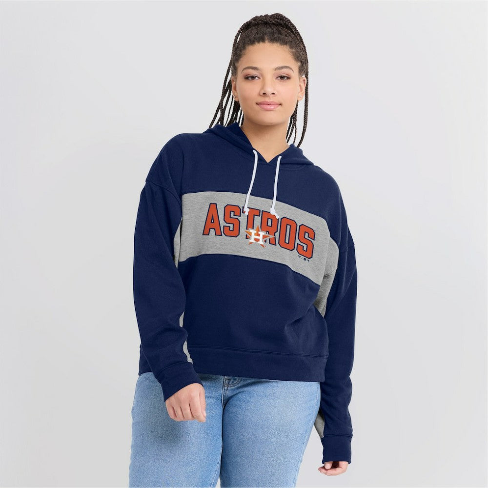 Houston Astros Fanatics Women's Filled Stat Sheet Pullover Hoodie - Navy - Fanatics on Sale