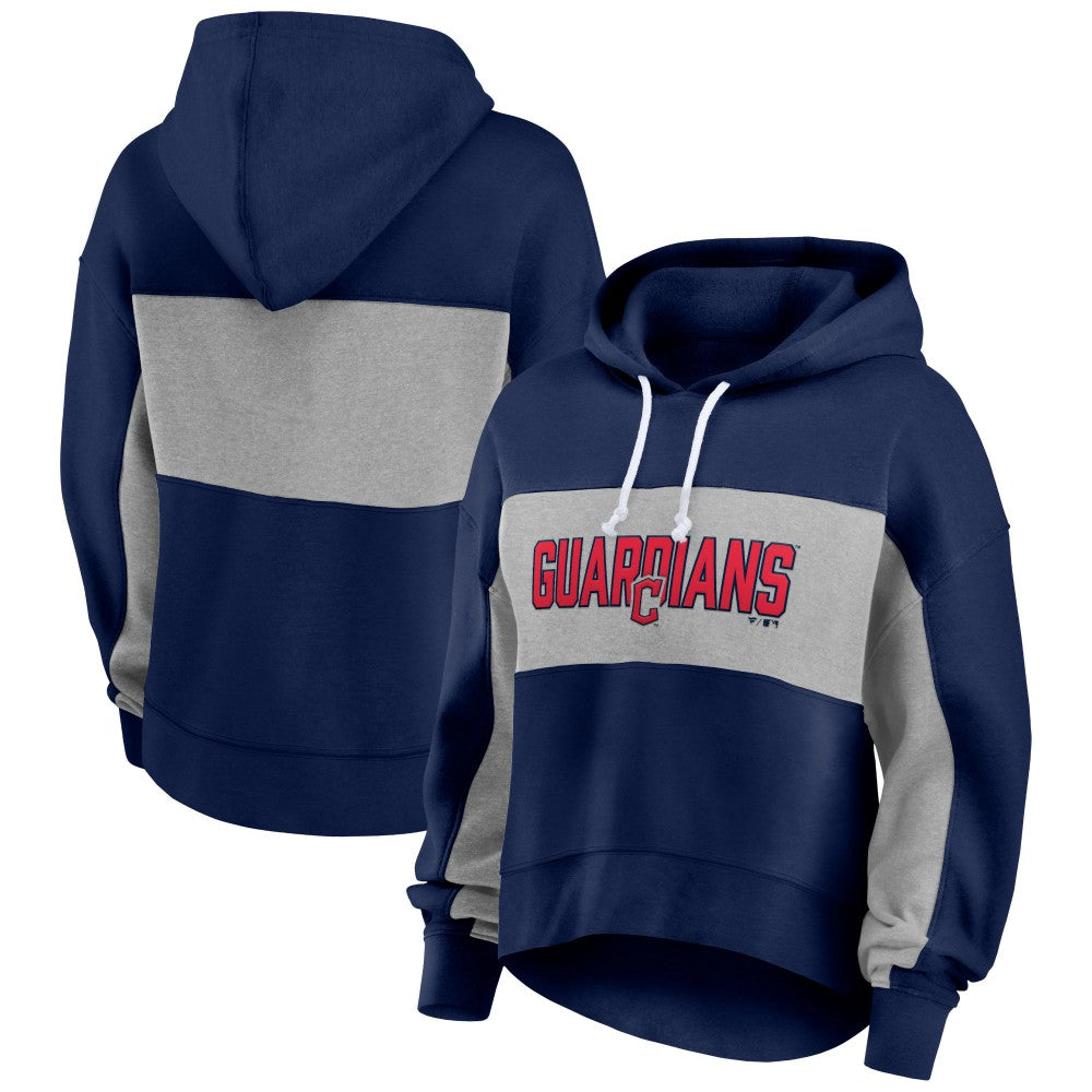 Cleveland Guardians Fanatics Women's Filled Stat Sheet Pullover Hoodie - Navy - Fanatics Lifestyle