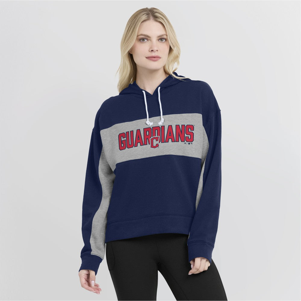 Cleveland Guardians Fanatics Women's Filled Stat Sheet Pullover Hoodie - Navy - Fanatics Lifestyle