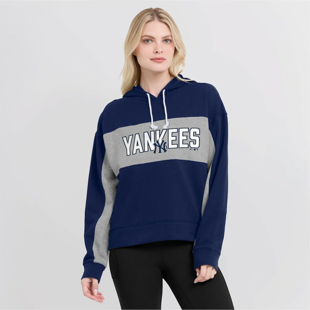 New York Yankees Fanatics Women's Filled Stat Sheet Pullover Hoodie - Navy - Fanatics Discount