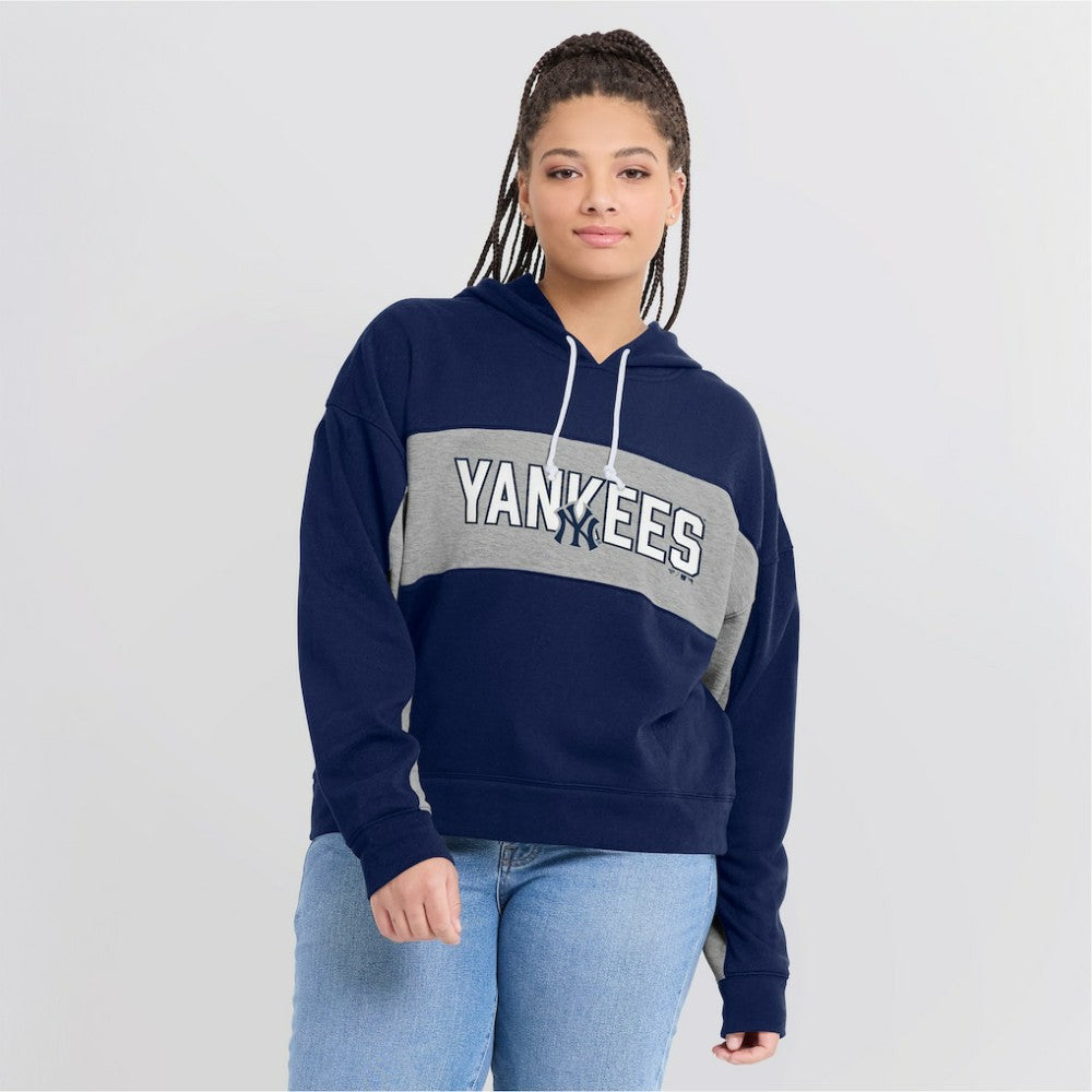 New York Yankees Fanatics Women's Filled Stat Sheet Pullover Hoodie - Navy - Fanatics Discount