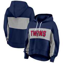 Minnesota Twins Fanatics Women's Filled Stat Sheet Pullover Hoodie - Navy - Fanatics on Sale