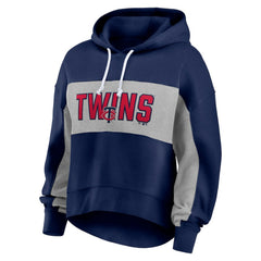 Minnesota Twins Fanatics Women's Filled Stat Sheet Pullover Hoodie - Navy - Fanatics on Sale