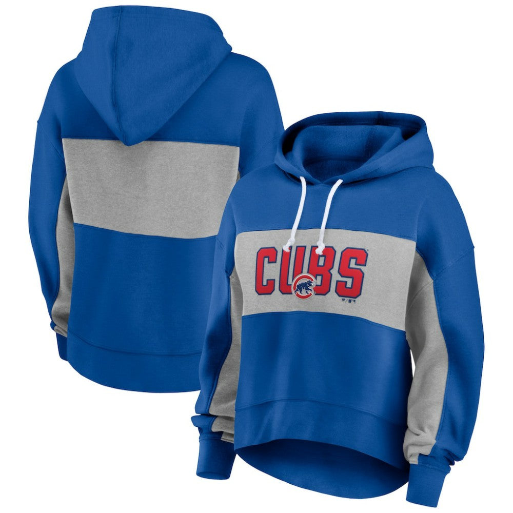 Chicago Cubs Fanatics Women's Filled Stat Sheet Pullover Hoodie - Royal - Fanatics on Sale