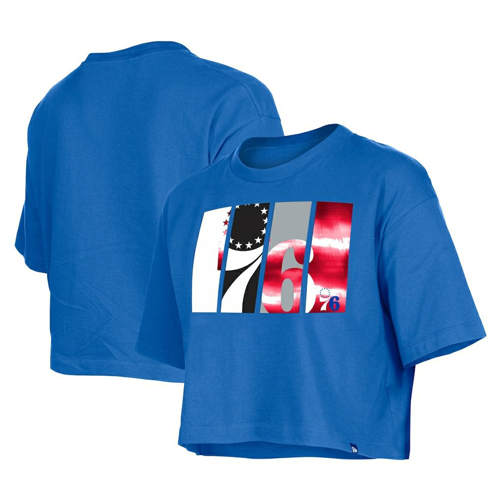 Philadelphia 76ers Women's Cropped T-Shirt Royal | New Era US