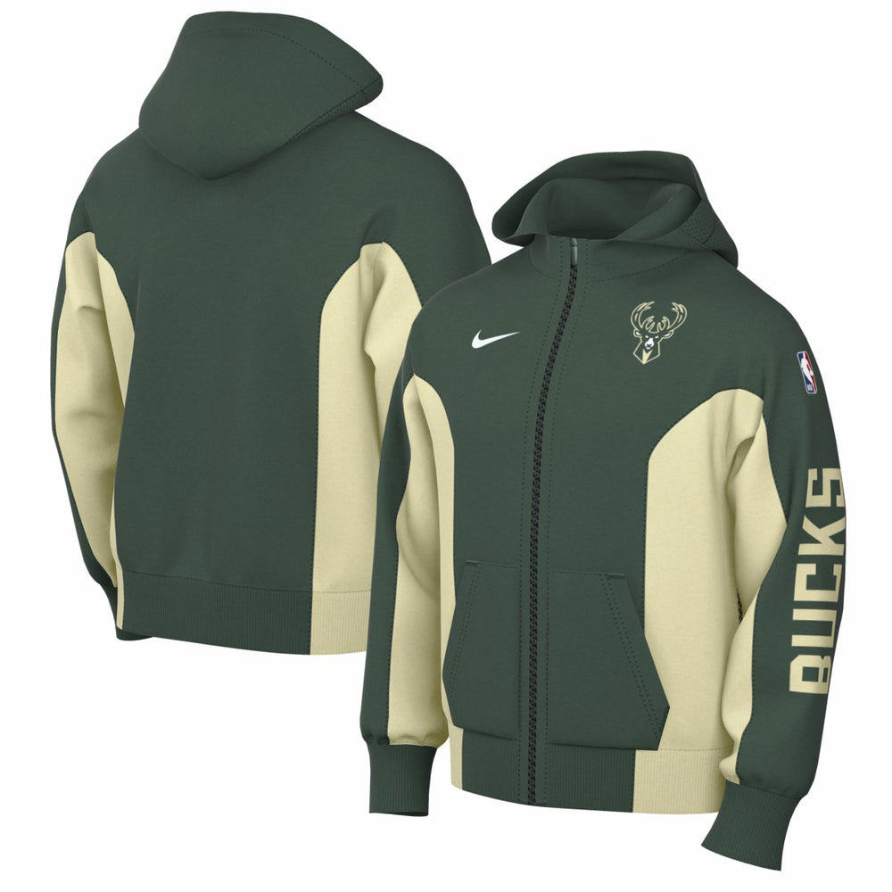Milwaukee Bucks 2023/24 Authentic Showtime Full-Zip Hoodie Hunter Green | Nike discount