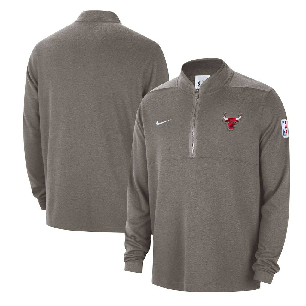 Chicago Bulls Authentic Performance Half-Zip Jacket Olive | Nike