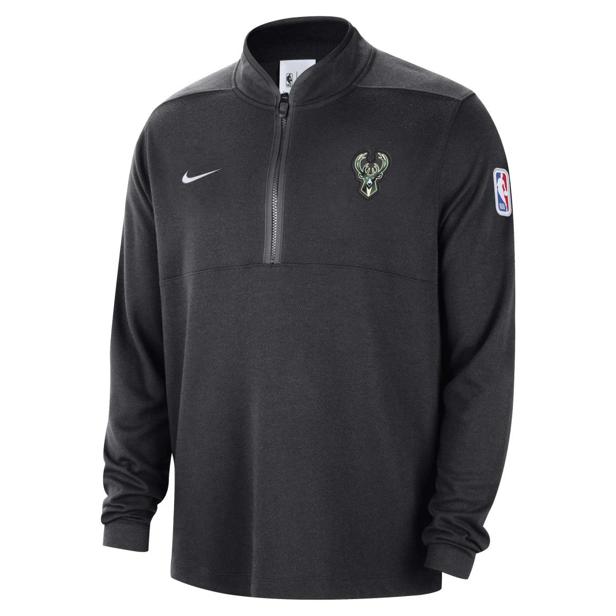 Milwaukee Bucks Authentic Performance Half-Zip Jacket Black | Nike for sale