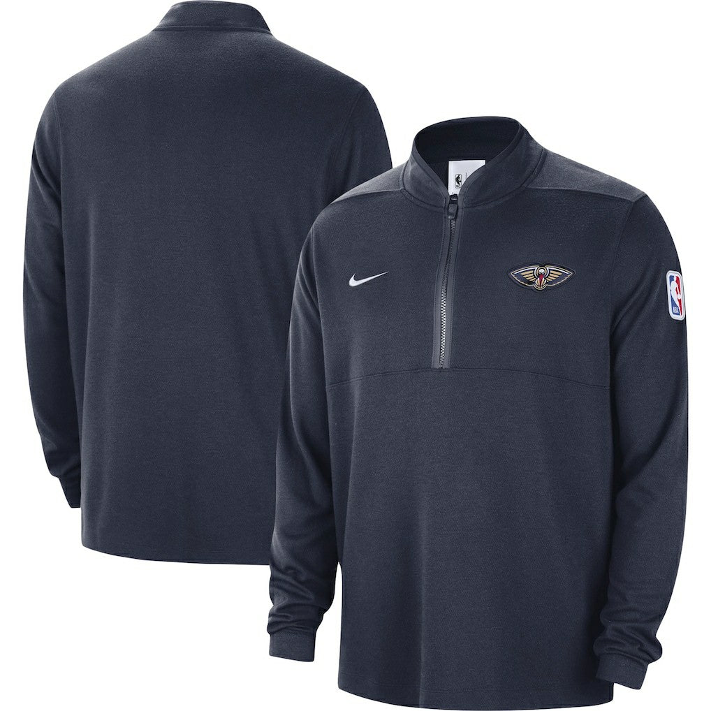 New Orleans Pelicans Authentic Performance Half-Zip Jacket Navy | Nike