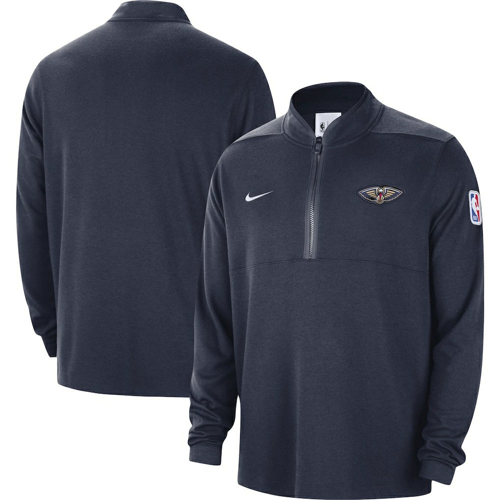 New Orleans Pelicans Authentic Performance Half-Zip Jacket Navy | Nike
