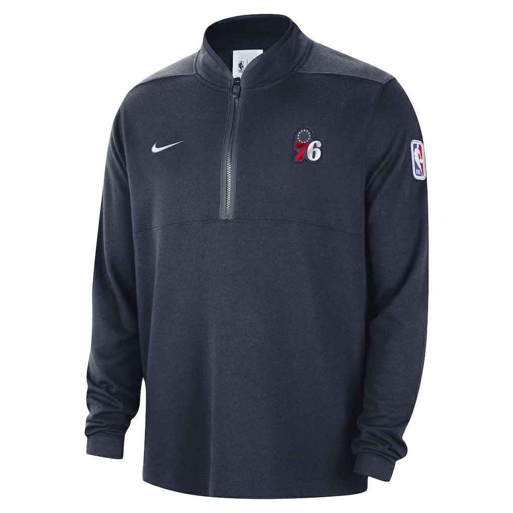 Philadelphia 76ers Authentic Performance Half-Zip Jacket Navy | Nike outlet