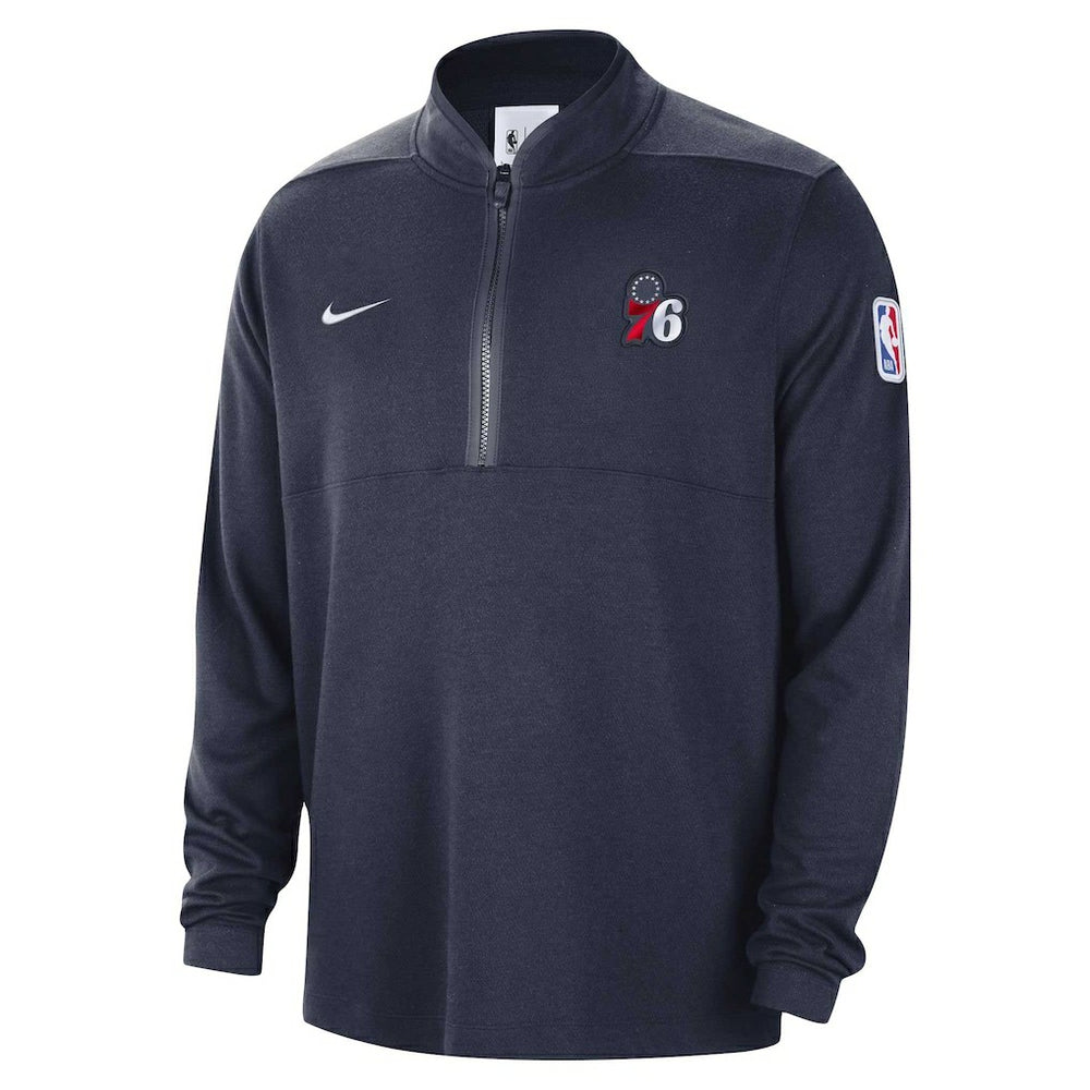 Philadelphia 76ers Authentic Performance Half-Zip Jacket Navy | Nike outlet