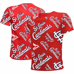 St. Louis Cardinals Stitches Youth Allover Team T-Shirt - Red - MLB Lifestyle