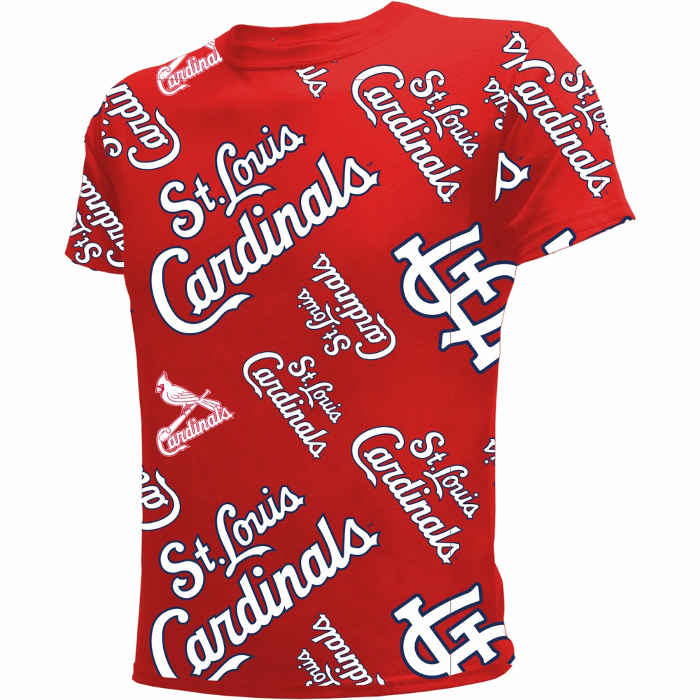 St. Louis Cardinals Stitches Youth Allover Team T-Shirt - Red - MLB Lifestyle
