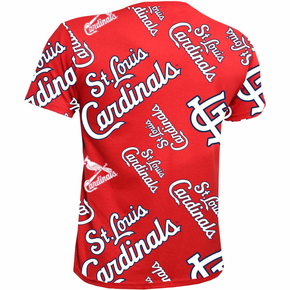 St. Louis Cardinals Stitches Youth Allover Team T-Shirt - Red - MLB Lifestyle