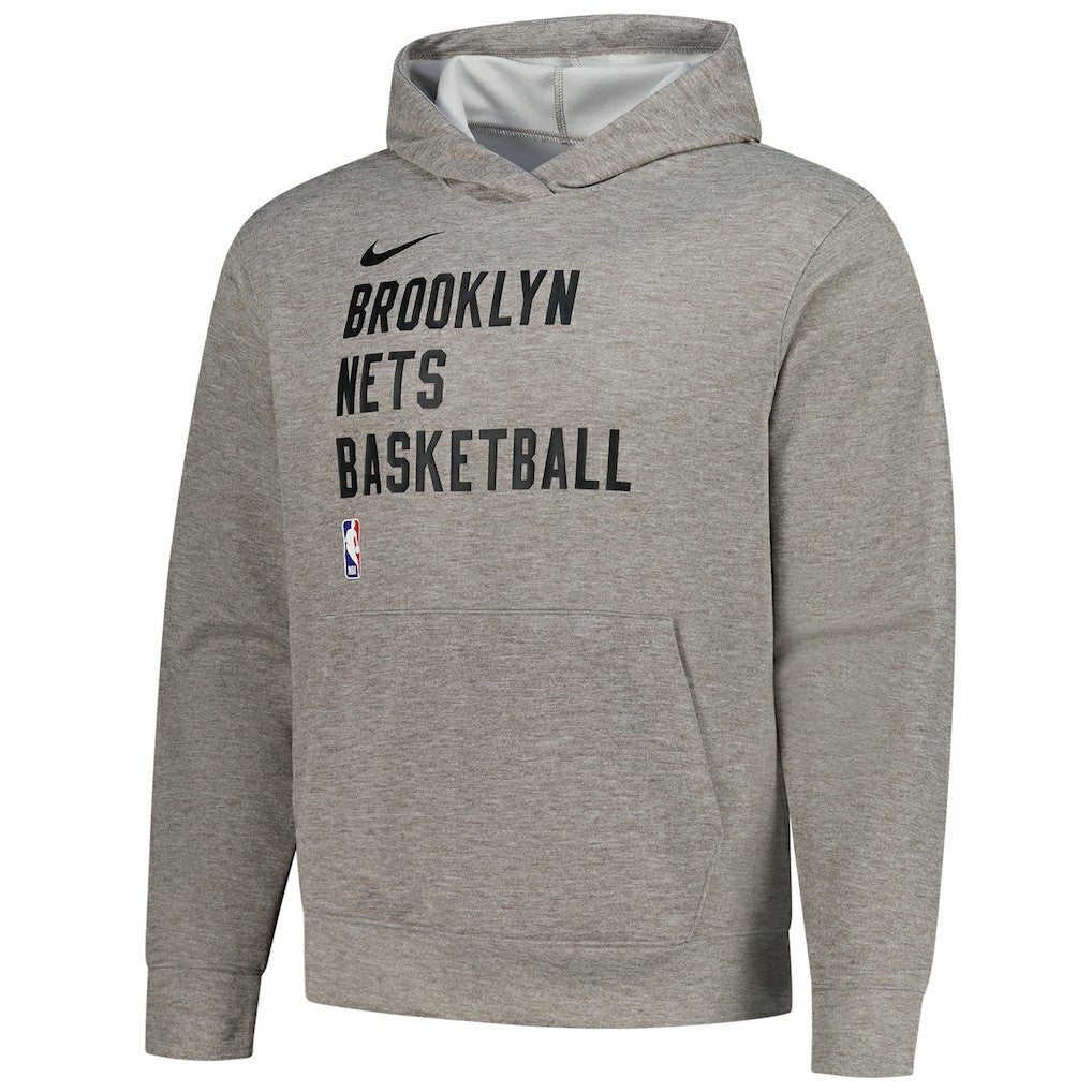 Brooklyn Nets Unisex 2023/24 Performance Spotlight On-Court Practice Pullover Hoodie Heather Gray | Nike US