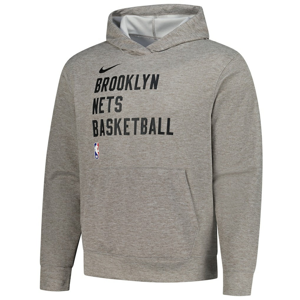 Brooklyn Nets Unisex 2023/24 Performance Spotlight On-Court Practice Pullover Hoodie Heather Gray | Nike US