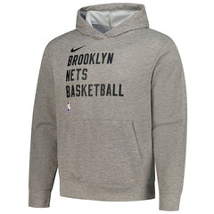 Brooklyn Nets Unisex 2023/24 Performance Spotlight On-Court Practice Pullover Hoodie Heather Gray | Nike US