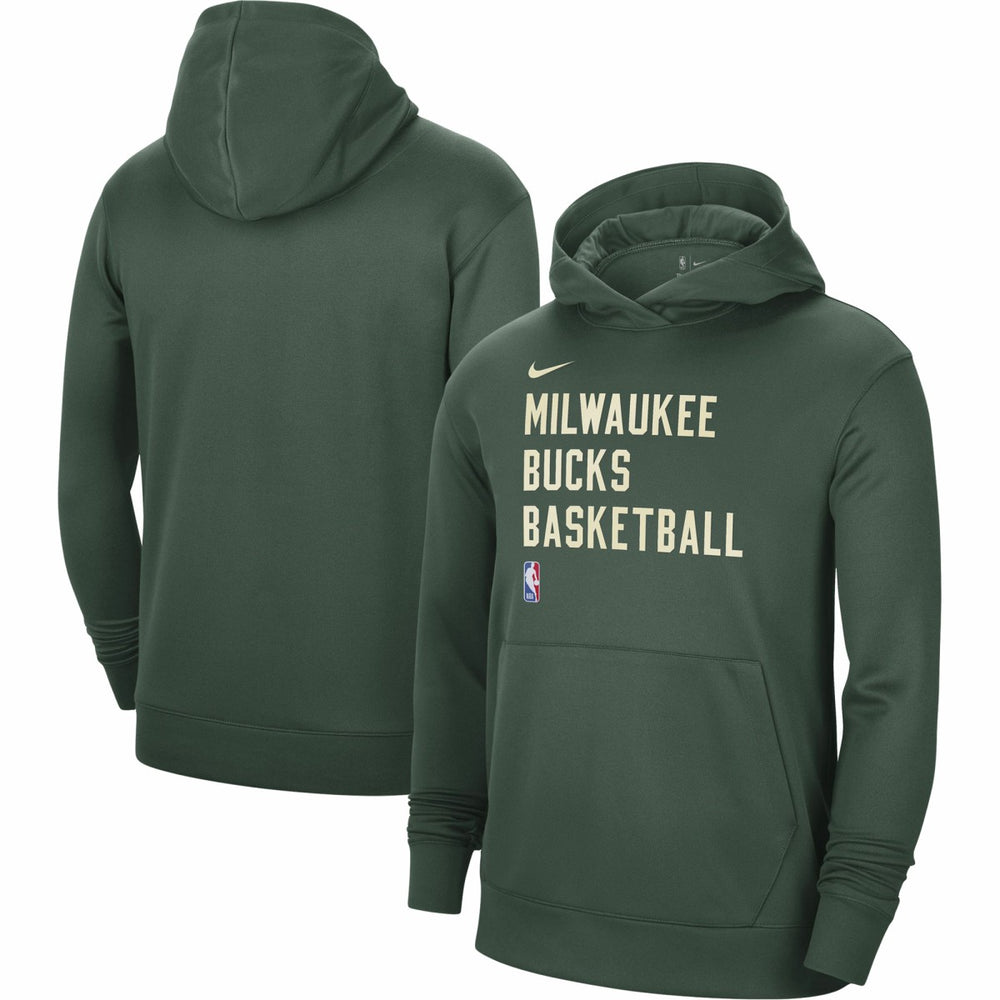 Milwaukee Bucks Unisex 2023/24 Performance Spotlight On-Court Practice Pullover Hoodie Hunter Green | Nike Lifestyle