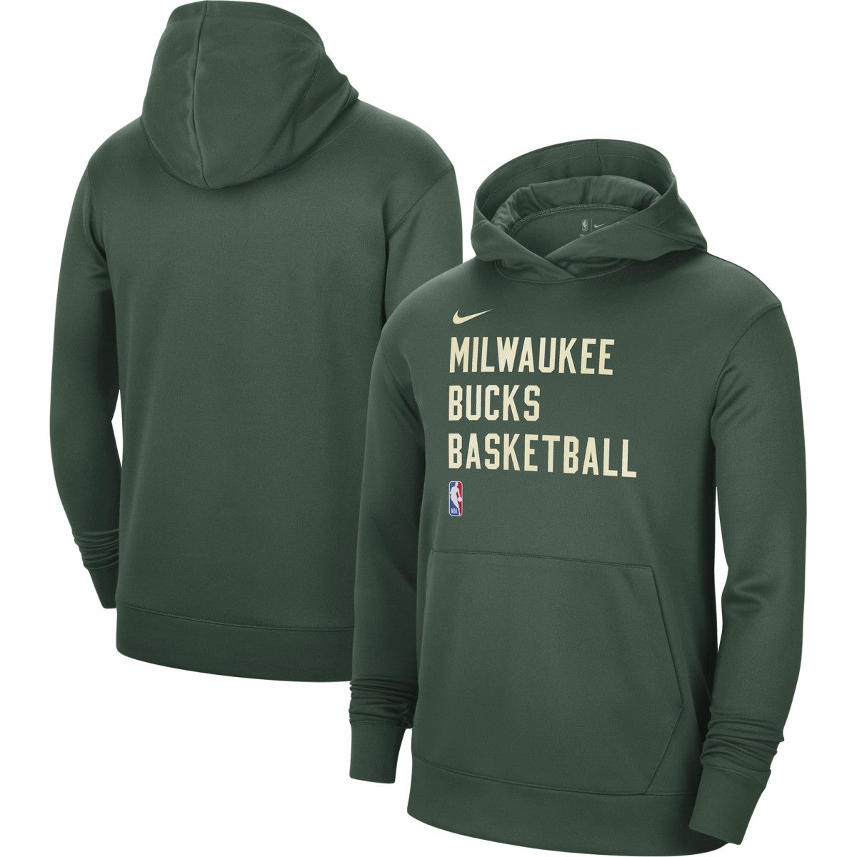 Milwaukee Bucks Unisex 2023/24 Performance Spotlight On-Court Practice Pullover Hoodie Hunter Green | Nike Lifestyle
